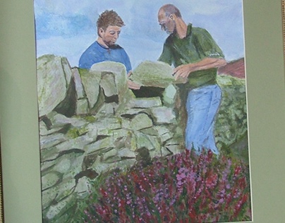Dry stone wall building