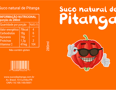 Suco natural de Pitanga | Design de Embalagem