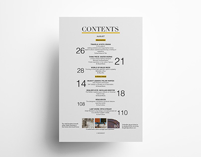 Table of Content Design Practice for Archdigest