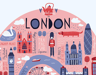 Funny illustrated London Map