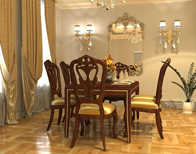 Dinning room gold (v-ray)