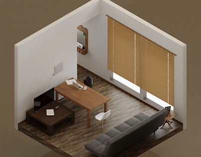 Isometric Living Room 3D