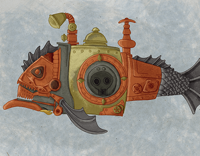 Steampunk Fish Illustration