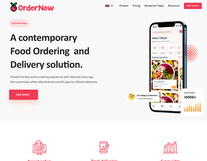 OrderNow - Food Delivery App Landing Page
