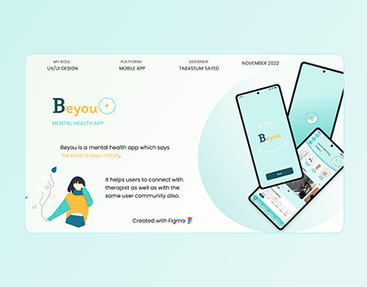 Mental Health App Case Study BEYOU - UX/UI Design