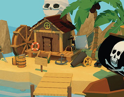 Pirate Bay - Low Poly 3D Modeling