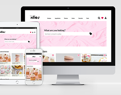 "The Slice" Dessert Recipe Site Design