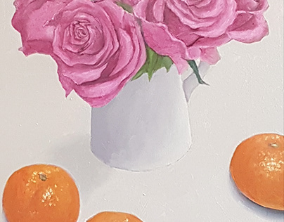 Still Life: Old Roses and Tangerines