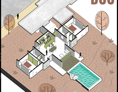 Ilustración arquitectónica: Casa Duo - Variante Grafica