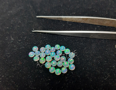 Natural Ethiopian Opal 4mm Smooth Round Loose Cabochon