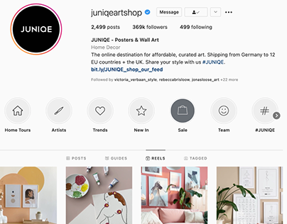 TikTok and Instagram Reels Copy for JUNIQE