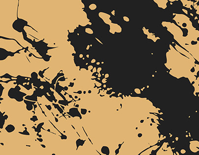 Black and golden brush detailed ink splats background