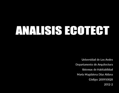 Sistemas de Habitabilidad| 2012-2| Análisis ECOTECT