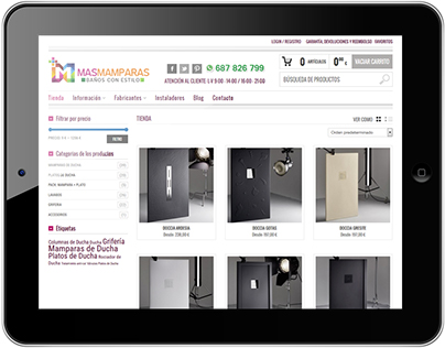 Diseño y desarrollo de tienda online- MasMamparas