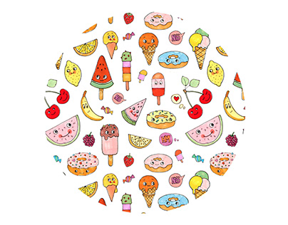 Fabric Pattern Donuts and Ice Cream