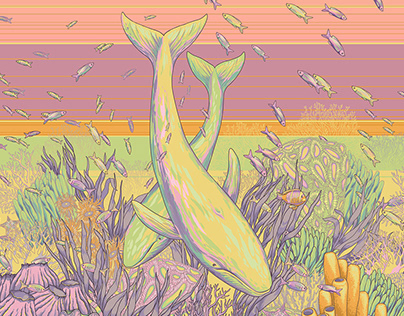 Whales, art print