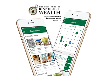 Institute of Responsible Wealth Mobile App UI