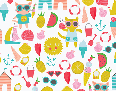 A Cat Summer Holiday / Print and Pattern Collection