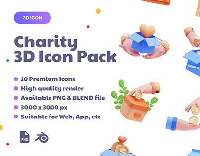 Charity 3D Icon pack