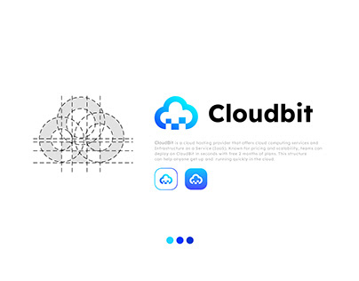 cloud technology logo, branding design, icon