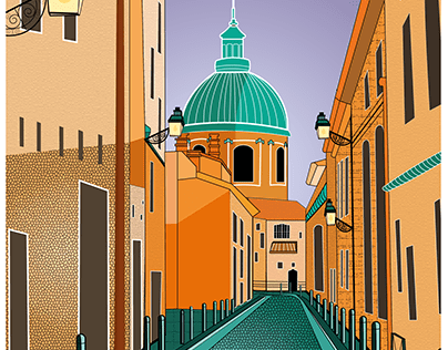 Illustration du centre historique de Toulouse