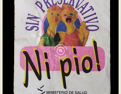 Pegatina de campaña "SIn preservativo, ni pío".