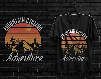 mountain cycling t shirt design.