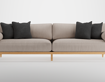 JASIWAY Modern 3-Seat Upholstered Cotton Linen Sofa
