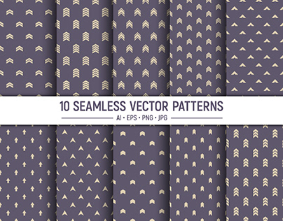 10 color seamless arrows patterns