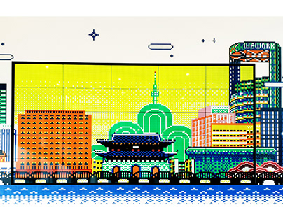 'Urban Tradition' wework mural project / Pixel Art