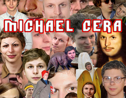 a collage of michael cera