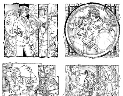 manga style Novel Illustration