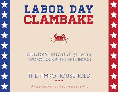 Labor Day Clam Bake Invitation