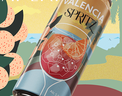 Valencia Spritz / Cocktail Can Label Design