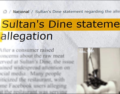 Sultan dine's meat controversy.