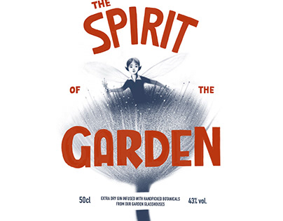 Gin label ¨the spirit of the garden¨