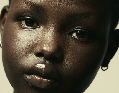 Beauty natural retouching, dark skin model