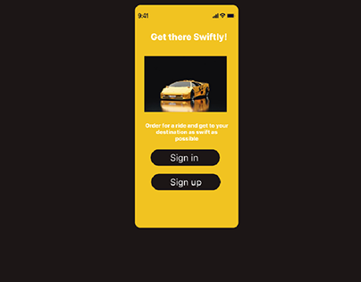 Mobile interface for a yellow cab company.