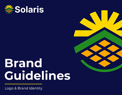 Solaris logo design with brand style guidelines book