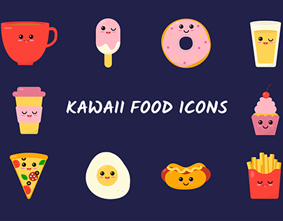 Kawaii food icons