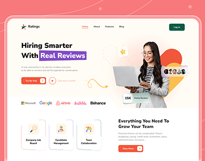 Review & Ratings Landing Page Design