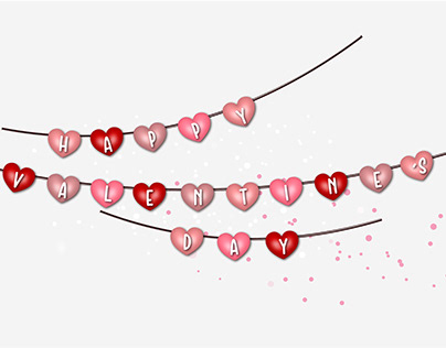Valentine's Day garland of hearts