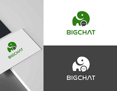 BigChat logo design. Elephant chat logo