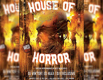House of Horror Flyer - Seasonal A5 Template