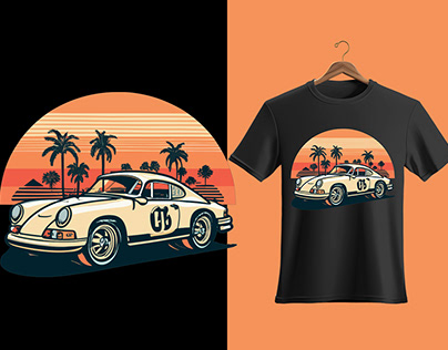 Retro Car T shirt Design