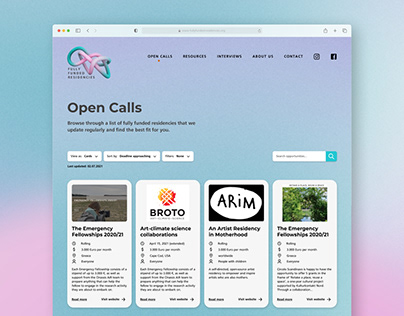 Fully Funded Residencies Website Redesign