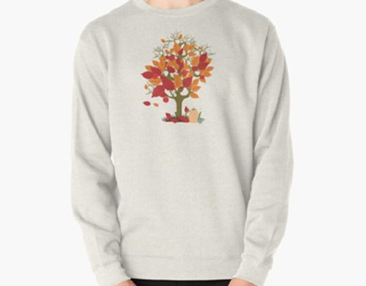 Hello Autumn - Fall tree Pullover Sweatshirt