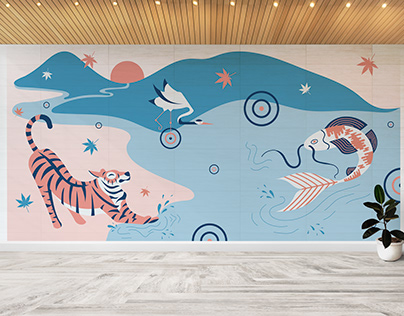 Outdoor Japanese Themed Mural - Live Client Project