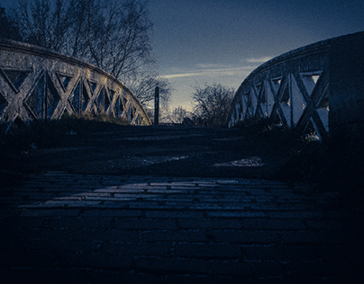 bridge over canal. moody feel