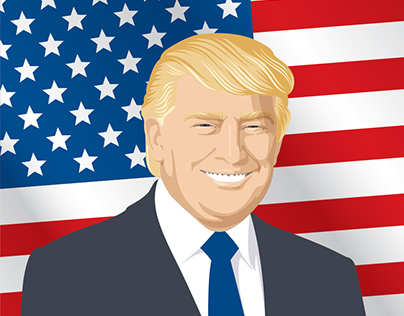 Vector illustration of a Donald Trump